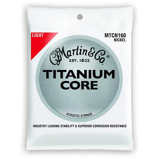 Martin Strings Titanium Core MTCN160 Nickel Light, Saitensatz für Westerngitarre image 1