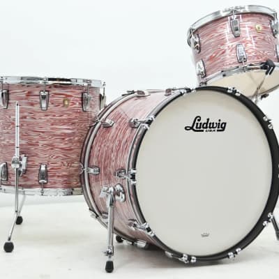 Ludwig Classic Maple 9x13, 16x16, 14x22 Oyster Pink Drum Set image 1