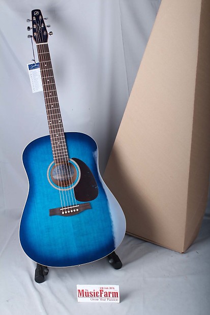 Seagull S6 Spruce Transparent Blue Burst GT A E Acoustic Electric Guitar