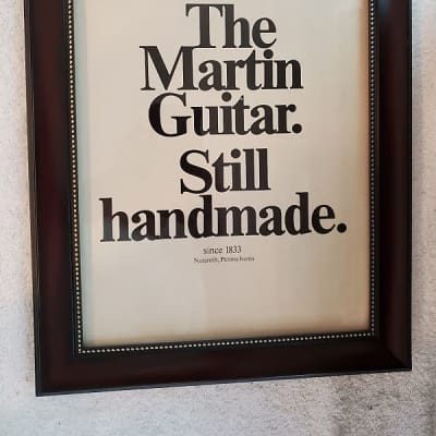 1973 Martin Guitars Promotional Ad Framed Martin Guitars Still Handmade Since 1833 Original for sale