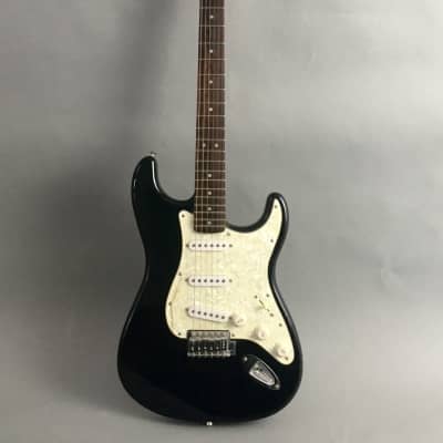 Vintage 100% Original Squier Strat 2003 Gloss Black Natural Relic Stratocaster Aged Pearl Pickguard for sale
