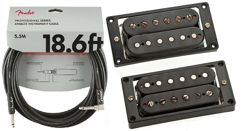 Seymour Duncan Antiquity JB / Jazz Hot Rodded Humbucker Pickup Set Aged  Black (FENDER 18FT CABLE)