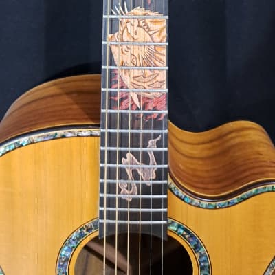 Blueberry  NEW IN STOCK Handmade Acoustic Guitar Grand Concert  Native Tiger Motif imagen 3