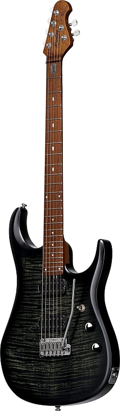 Sterling JP150FM Flame Maple Top Electric Guitar, Trans Black