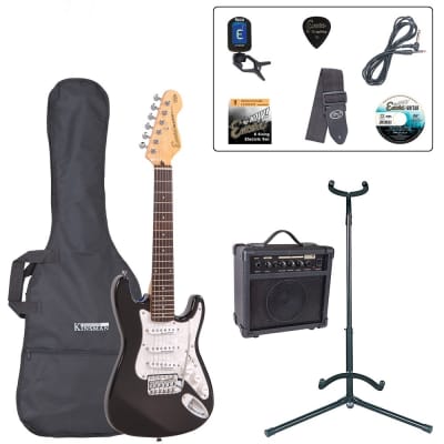 Encore 3/4 Size Electric Guitar Pack ~ Gloss Black - SPECIAL OFFER!! for sale
