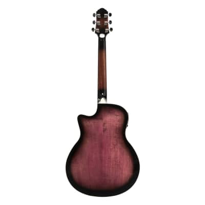 Crafter Noble Small Jumbo Acoustic-Electric Guitar - Transparent Purple Burst image 4