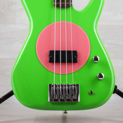 FleaBass "Punk Bass" Model 32 Pink/Green w/ gig bag image 3
