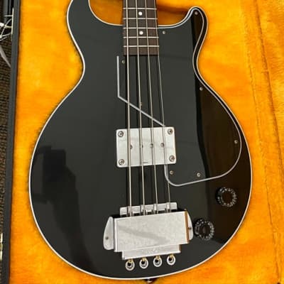 Gibson Custom Shop Limited Edition Gene Simmons Signature EB-0 Reissue Ebony Electric Bass Guitar KISS Chrome Black White Binding Short Scale 30.5” SG Doublecut Body Les Paul Junior Special Grover String Through Ace Frehley Stanley image 1
