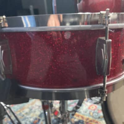 Frankie Banali's Quiet Riot - Leedy & Ludwig Restored 6-Piece Set, 24", 20", 16", 13", 12", 14x5" Matching Snare! Immaculate 1950-1955 - Sparkling Red Pearl image 20