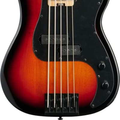 Schecter P-5 5-String Bass Guitar, 3 Tone Sunburst image 2