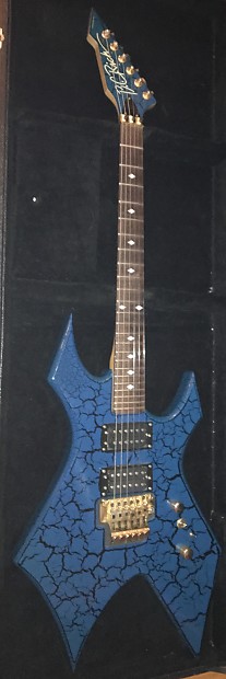 BC Rich Warlock NJ Blue Crackle Finish, Floyd, Japan MIJ, | Reverb