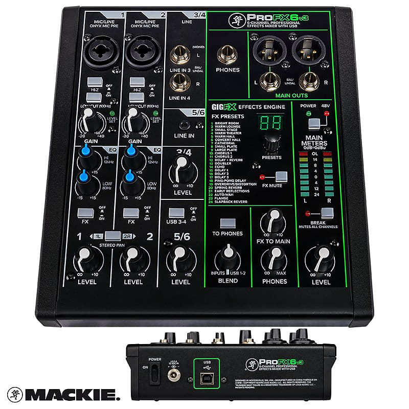 MACKIE PROFX6V3 6 CHANNEL MIXER W/ EFFECTS AND USB image 1