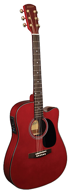 Indiana I-TB2RD Thin Body Dreadnought Cutaway with Electronics Red image 1