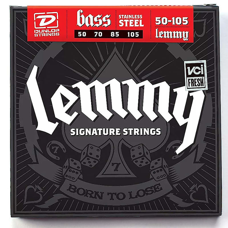 Dunlop LKS50105 Icon Series Lemmy Kilmister Signature Coated Steel Bass Strings (50-105) image 1
