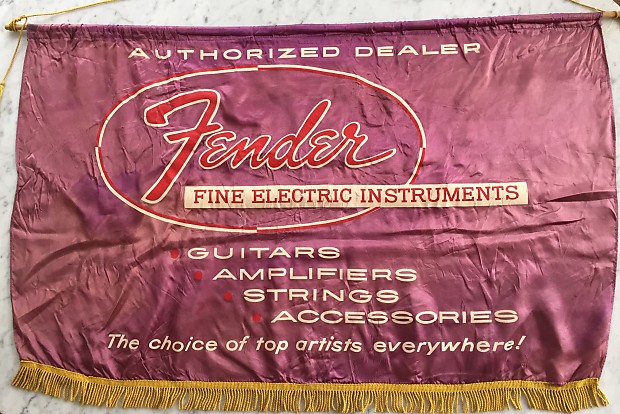 1961 Fender Authorized Dealer Banner Pre Cbs Vintage Collector Rare Stratocaster Telecaser image 1