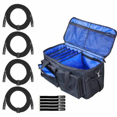 DJ Audio Padded Multipurpose Accessories Storage Transport Bag Case w XLR Cables image 1