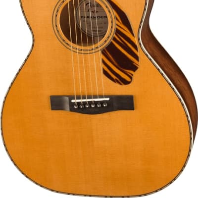 Fender PS-220E Parlor Acoustic Guitar. Ovangkol Fingerboard, Natural image 5