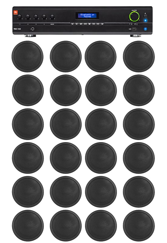 JBL Commercial Amp+24) Black 5&quot; Ceiling Speakers For Restaurant/Bar/Office/Hotel  			