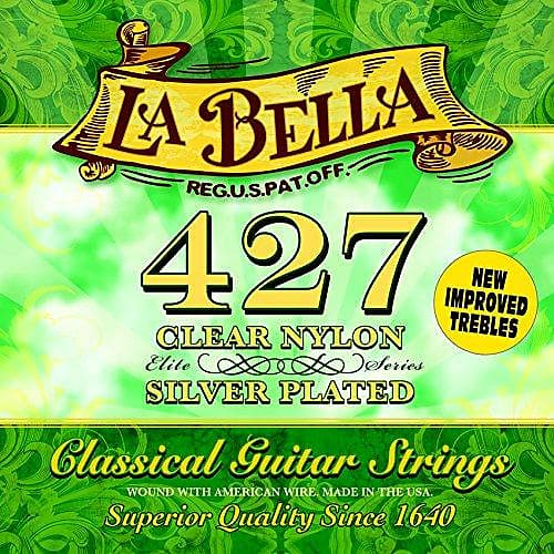 La Bella 427 Classical Guitar Strings - Medium Tension - Silver-Plated Copper Wound image 1
