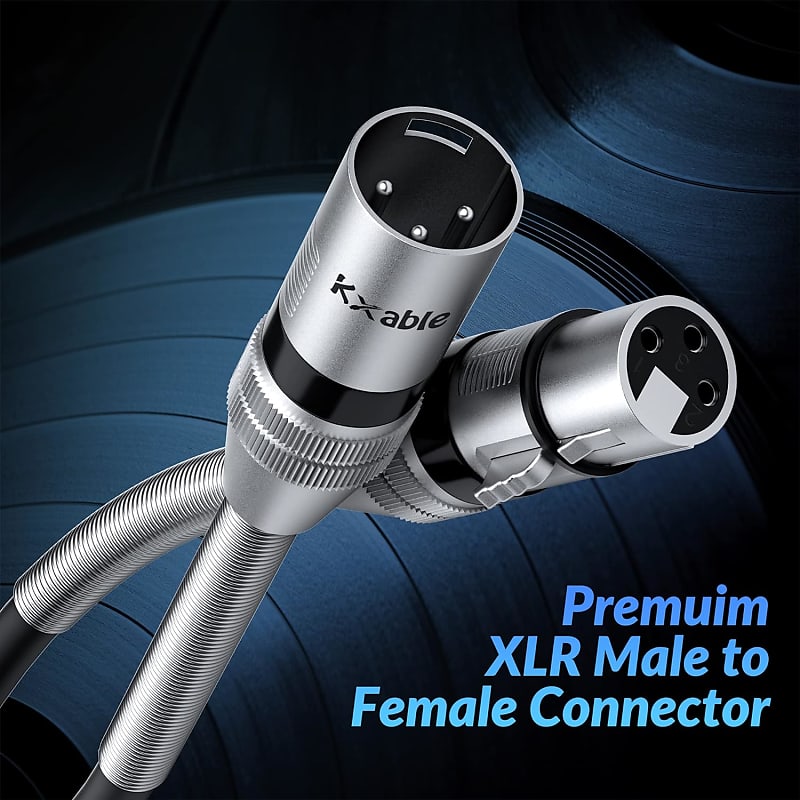 XLR Cable 1 Feet (20 Pack), 22AWG, Zinc Alloy Shells, XLR Male to Female  Heavy Duty Cable, 3 Pin Balanced Shielded Microphone Cord, Durable &  Flexible