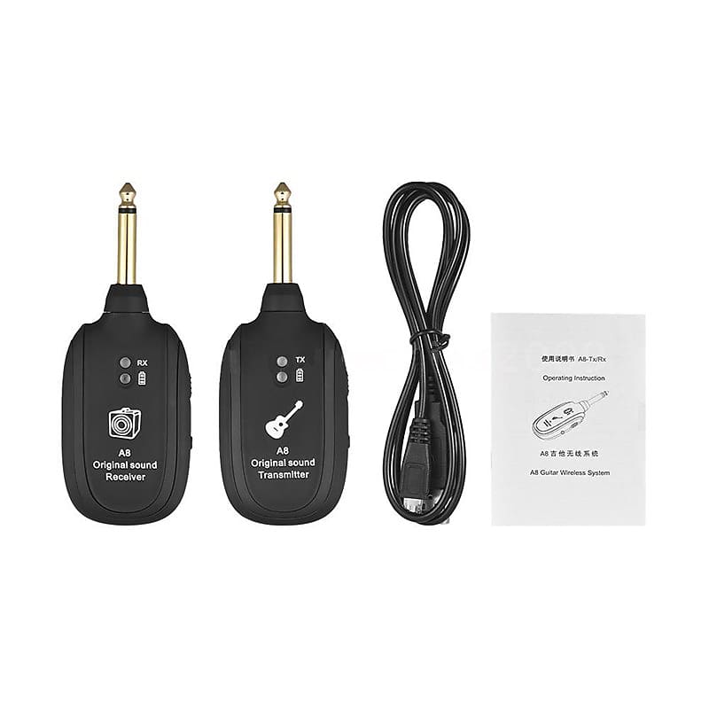 LEKATO UHF A8 Wireless Guitar System Bass Transmitter Receiver 50M