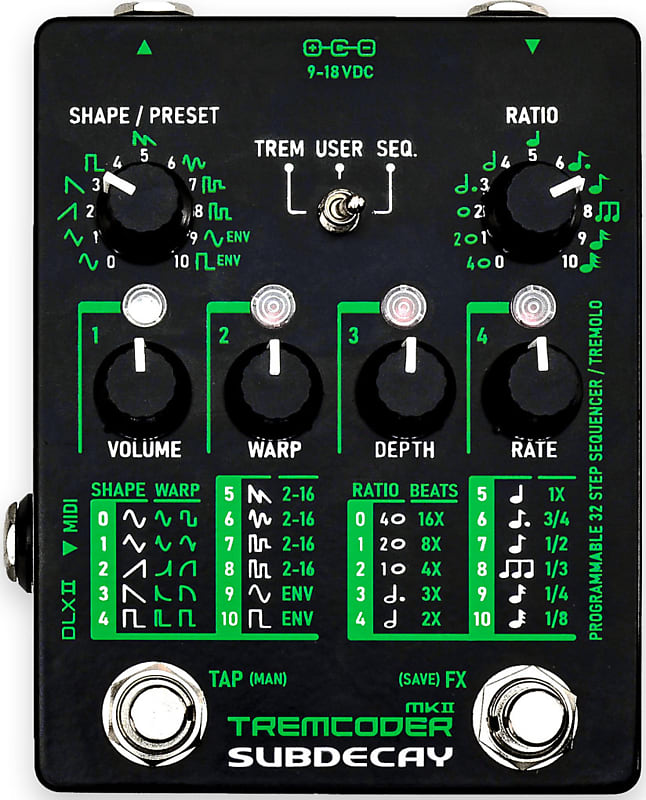 Subdecay TremCoder MKII Tremolo Sequencer Effects Pedal image 1