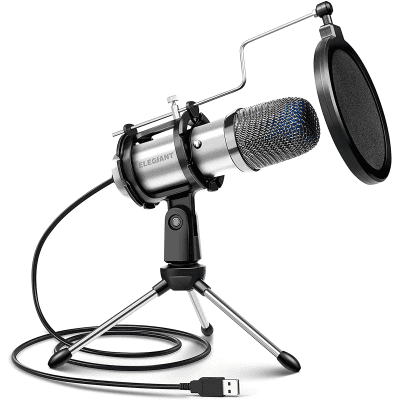 ELEGIANT EGM-04 Computer Microphone USB Wired Condenser Gaming Microphone with Tripod Stand image 1