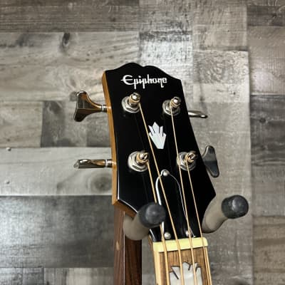Epiphone El Capitan J-200 Studio Acoustic-Electric Bass Guitar - Aged Vintage Natural image 3