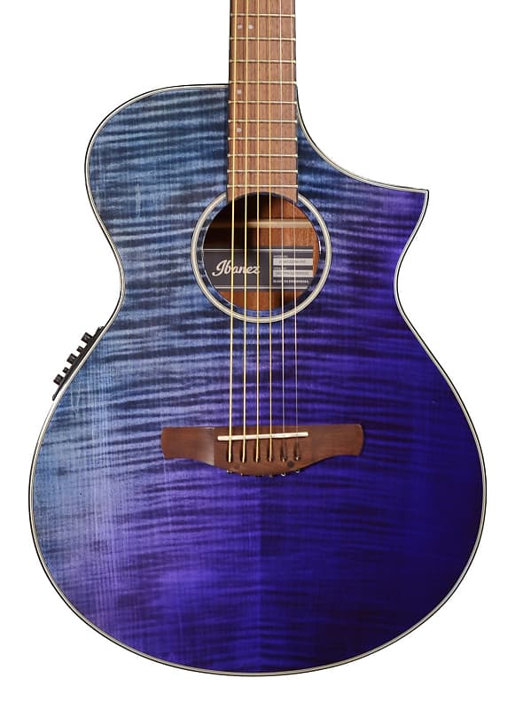 Ibanez AEWC32FM-PSF Purple Sunset Fade Thin-Body Acoustic Electric Guitar