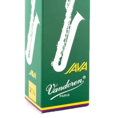 Vandoren Java (Green) Bariotne Saxophone Reeds, 5-Pack, 2.5 Strength image 1