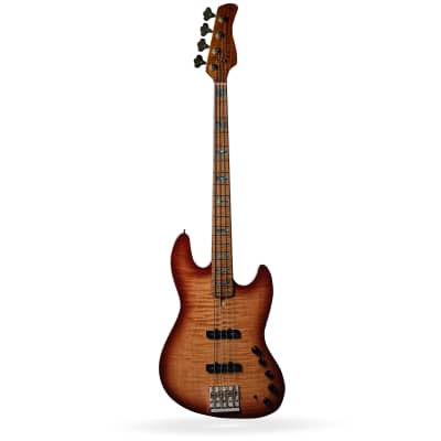 Sire Marcus Miller V10dx 4-String Bass, Roasted Flame Maple, Tobacco Sunburst image 1
