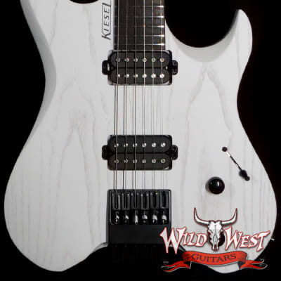 Jim Root Collection Kiesel Vader 6 Satin White Headless Electric Guitar for sale