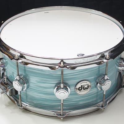 DW Collectors Maple SSC 6.5" x 14" Snare Drum w/ VIDEO! Pale Blue Oyster VLT image 2