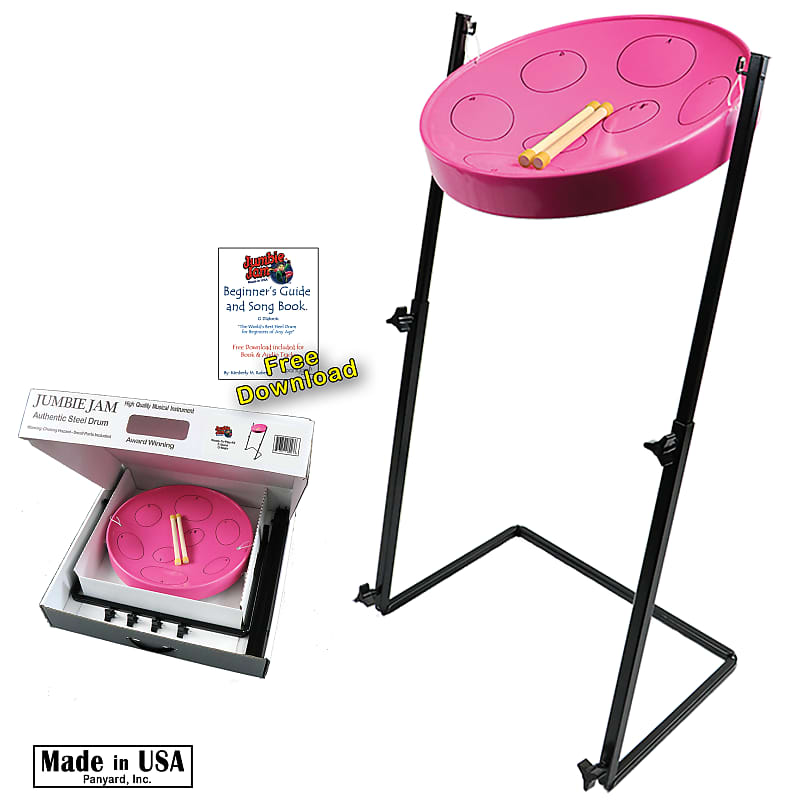Panyard JJ Jumbie Jam Steel Ready to Play Kit-Silver G-Major with Table Top  Stand-Made in USA (W1084)