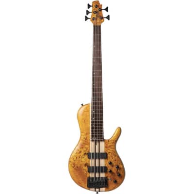 Cort A5 Plus SC 5-String Bass with Case, Swamp Ash, Amber Open Pore image 2