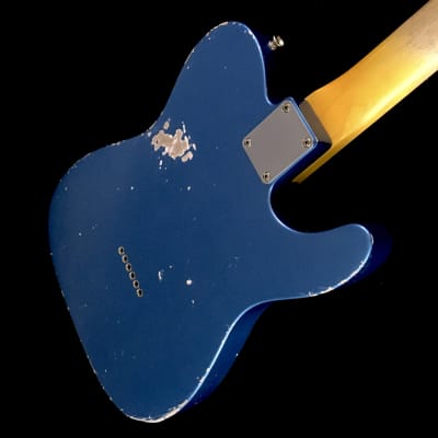 LEFTY! MJT Lake Placid Blue Nitro Lacquer ES59 Custom Relic Guitar Classic Solid Body 7.1 lb image 9