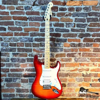 Fender MIM Deluxe Stratocaster Plus HSS iOS w/ Flame Maple Top (2015 - Aged Cherryburst) image 2