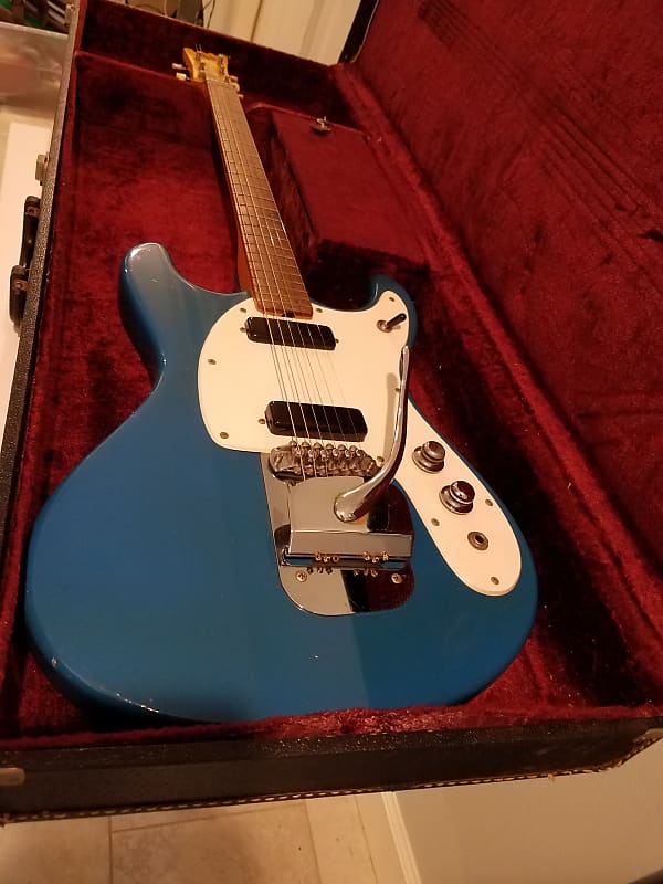 Mosrite Ventures II Slab Body Guitar Serial #B022 1965 Blue | Reverb