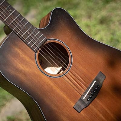 Cort COREDCOPBB | All-Solid Mahogany Dreadnought Cutaway Acoustic Electric Guitar. New with Full Warranty! image 13