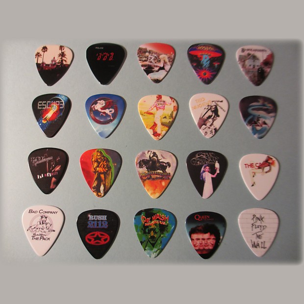 Guitar Pick Collection; Classic Rock Album Covers; Big Lot of 20; Ex/Nm