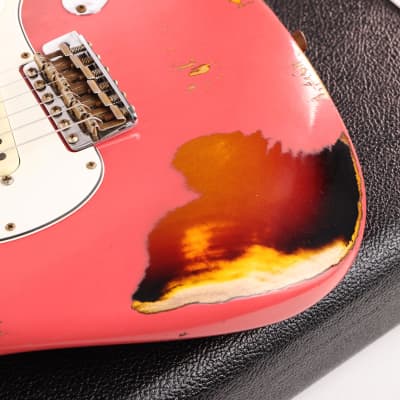 Fender Custom Shop Limited Edition 1967 Stratocaster Heavy Relic Aged Fiesta Red over 3-Tone Sunburst 2022 image 9