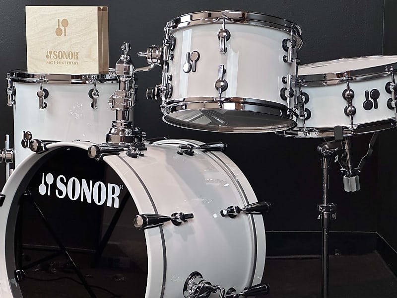 Sonor 20/12/14" 5.5x14 SQ2 Heavy Beech Drum Set - High Gloss Signal White image 1