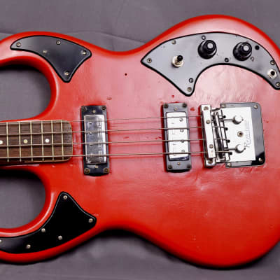 1960s Vintage Burns Baldwin Baby Bison Bass Red Made in England image 11