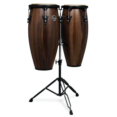 Latin Percussion LPA646-SW Aspire Series Jamjuree 10/11" Conga Set with Stand, Black Hardware