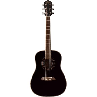 Oscar Schmidt OGHSB Student 1/2 Size Steel String Acoustic Guitar, Black image 1