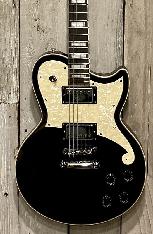 New D'Angelico Premier Atlantic Single Cutaway HH with Stoptail, Black, Support Small Biz, Buy Here! image 1