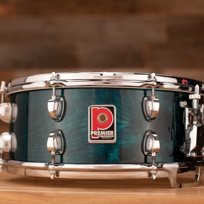 PREMIER 14 X 5.5 VITRIA SNARE DRUM, TURQUOISE LACQUER, DIE CAST HOOPS (PRE-LOVED) image 1