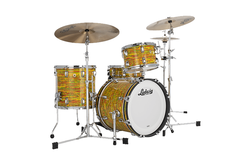 Ludwig Pre-Order Maple Citrus Mod Jazz Bop Kit 14x18_8x12_14x14 Drums Shells Made in the USA Authorized Dealer image 1
