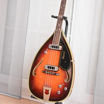 Heinz Seifert Favorit Teardrop – 1950s Migma German Vintage Archtop Semi Hollow Bass Guitar / Gitarre image 4