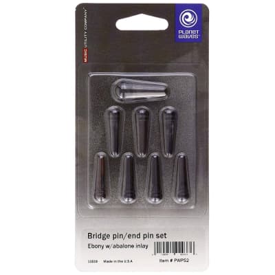 Planet Waves PWPS2 Ebony Bridge / End Pin Set w/ Abalone Dot Inlays for sale